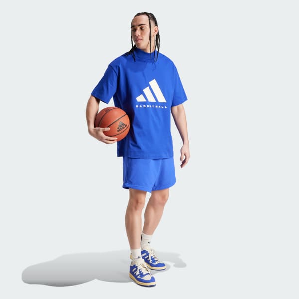 blauw adidas Basketball 001_T-shirt