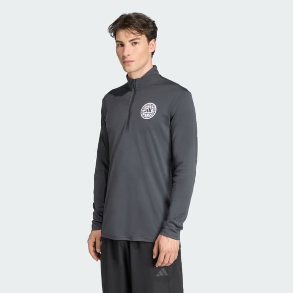 adidas Power Graphic Quarter-Zip Top - Grey | adidas India