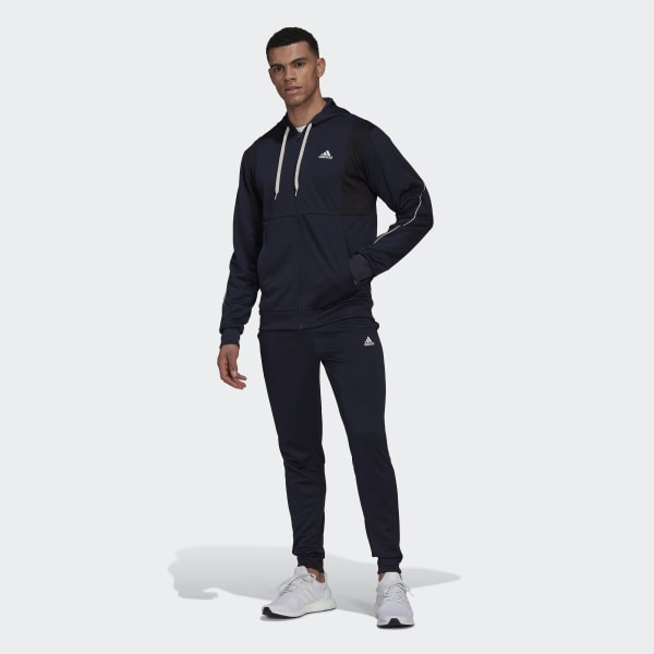 Niebieski Ribbed AEROREADY Track Suit