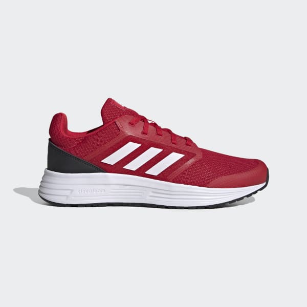 red adidas shoes with white stripes