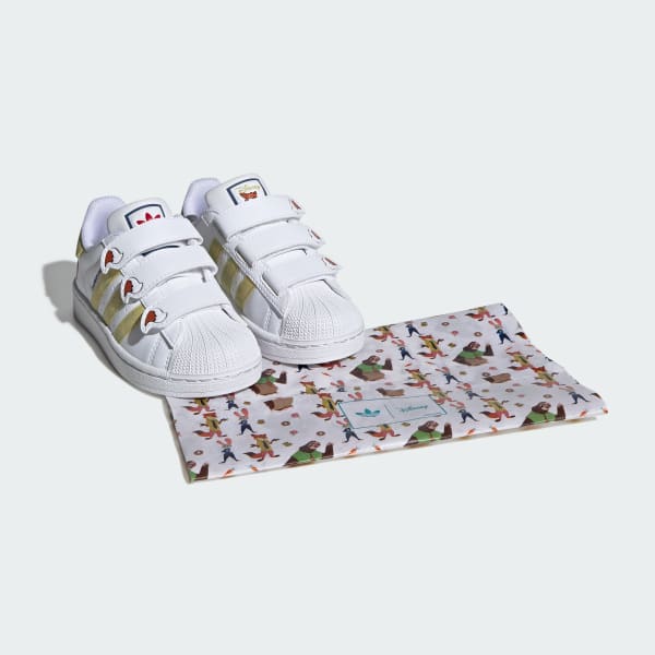 White adidas Disney Zootopia Superstar II Comfort Closure Shoes Kids