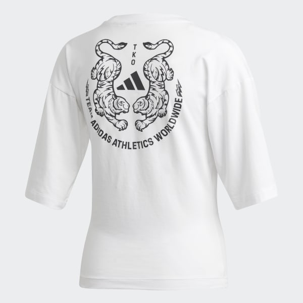 Beyaz Tiger Graphic Tişört GOF39
