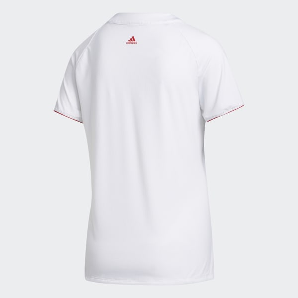 White USA Printed Golf Shirt IEV05