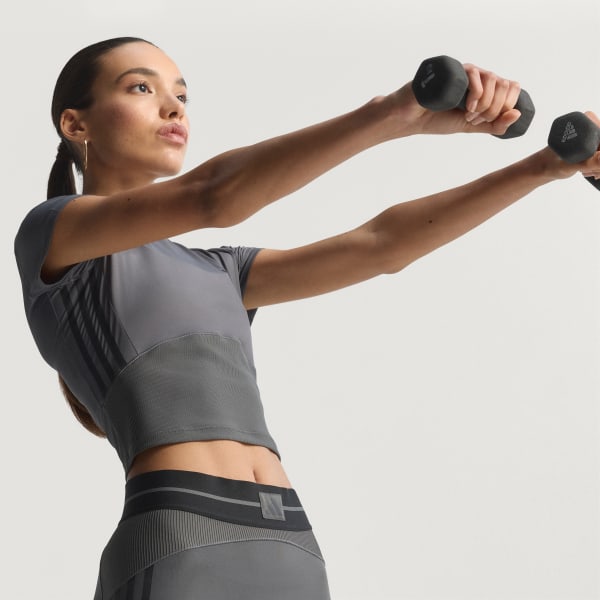 Γκρι Hyperglam Rib Baby Tee