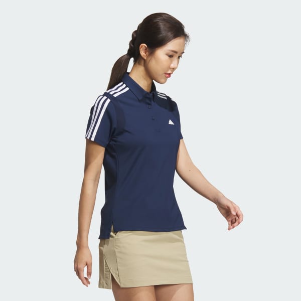 Blue HEAT.RDY 3-Stripes Short Sleeve Polo Shirt