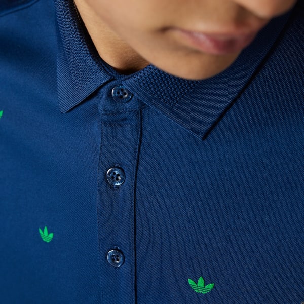 Blue Originals Printed Trefoil Polo Shirt