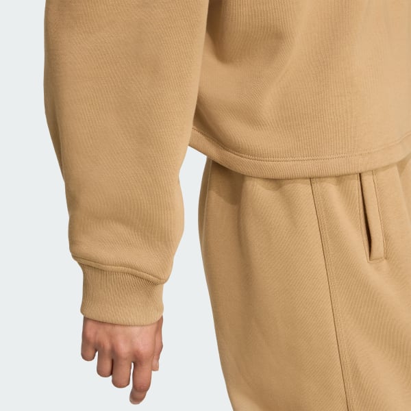 adidas Essentials 1/2 Zip Fleece Sweatshirt - Brown | Free