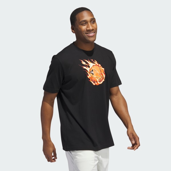 Preto Camiseta Estampada Basquete On Fire