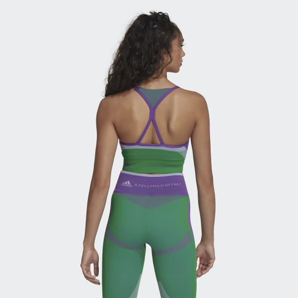 Fioletowy adidas by Stella McCartney TrueStrength Yoga Knit Light-Support Bra S3944