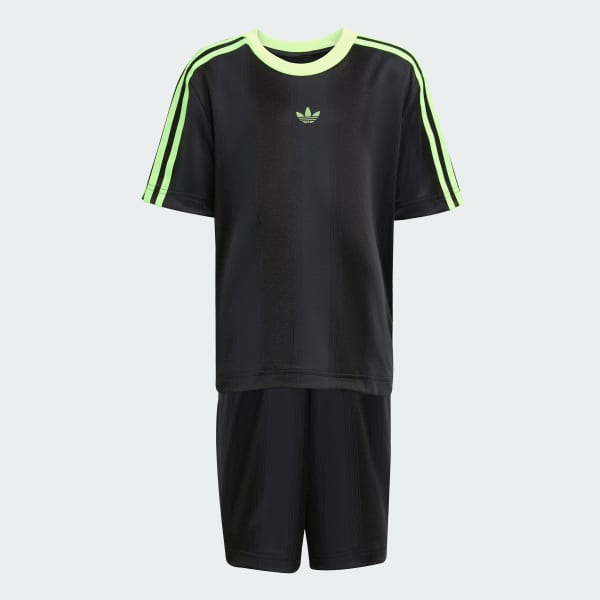 สีดำ ชุดเสื้อยืดและกางเกงสำหรับเด็ก