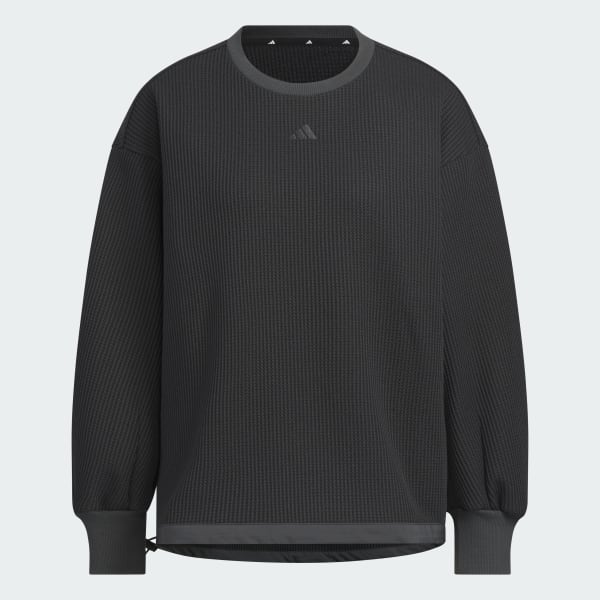 ブラック ラックスフロー オールデイズ ルーズフィット ワッフル フリース クルーシャツ