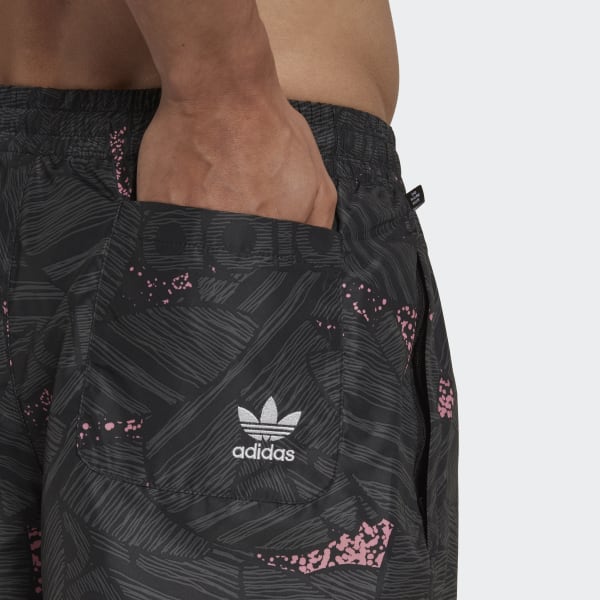 Svart adidas Rekive Allover Print Swim Shorts IE426