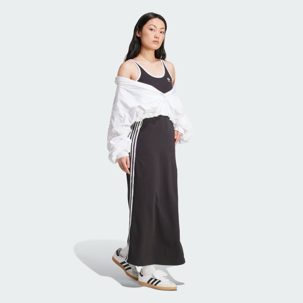 Negro Vestido Sin Mangas Adicolor 3 Tiras Maxi