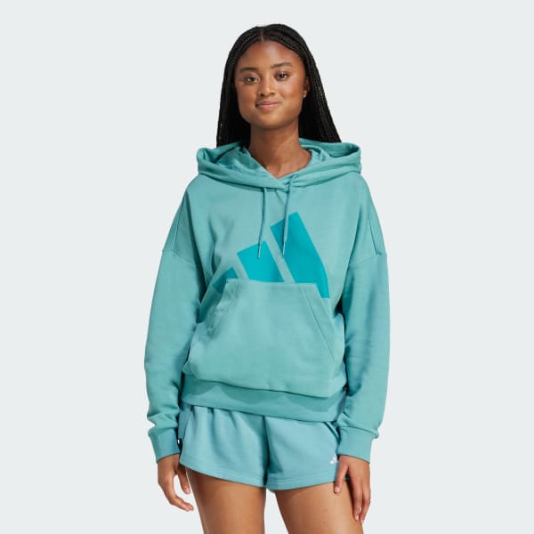 Τιρκουάζ Essentials Big Logo French Terry Loose Hoodie