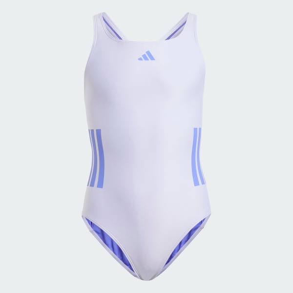 Μωβ 3-Stripes C-Back Swimsuit Kids