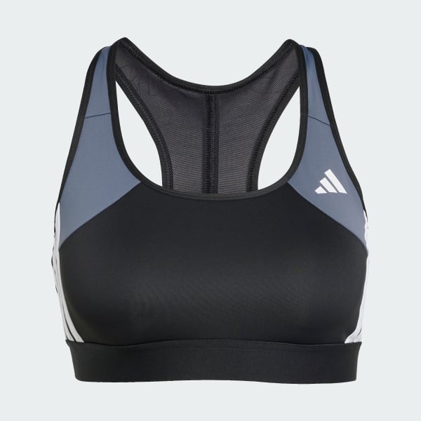 Black Powerreact Train Medium Support 3-Stripes Bra