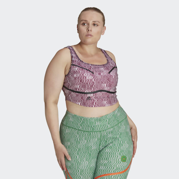 Λευκό adidas by Stella McCartney TruePurpose Printed Training Crop Top (Plus Size)