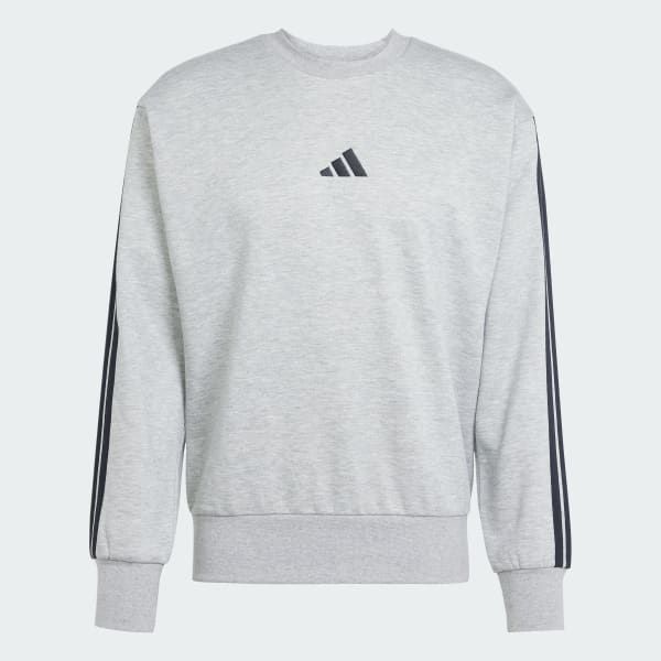 【Adidas コリア】 Essentials Fleece 3-Stripes Sweatshirt adidas Essentials 3-Stripes Fleece Sweatshirt - White | Free