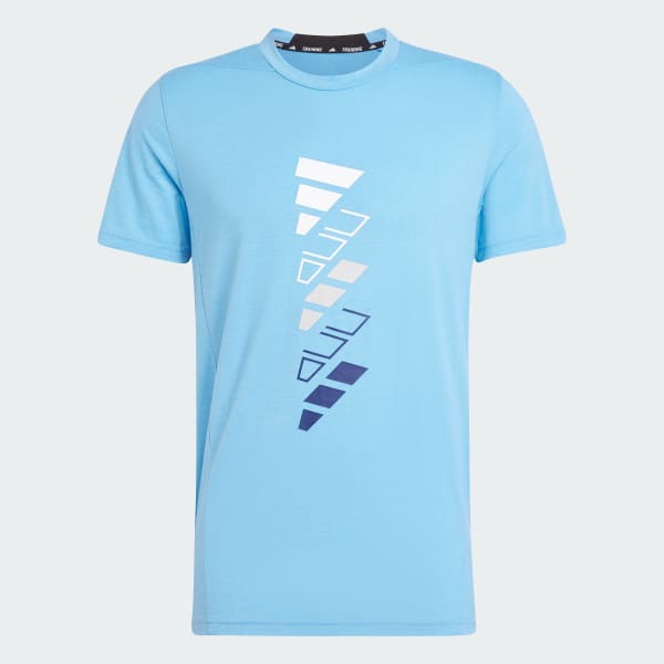 Azul Camiseta Estampada Logo AEROREADY Designed for Training