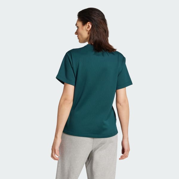 สีเขียว เสื้อยืดผ้าริบกว้าง Essentials Winterized