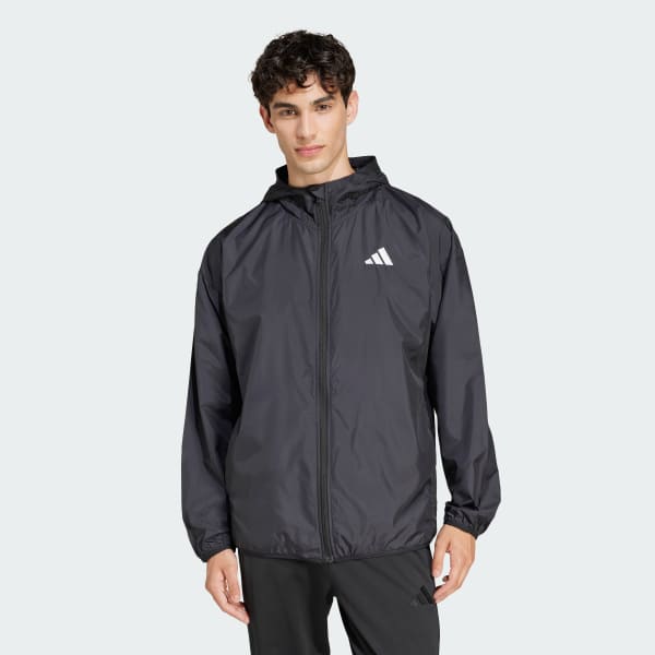 Black 에센셜 빅 로고 우븐 윈드브레이커