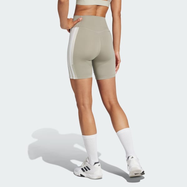 Beige Optime Essentials Stash Pocket 7" Short Leggings