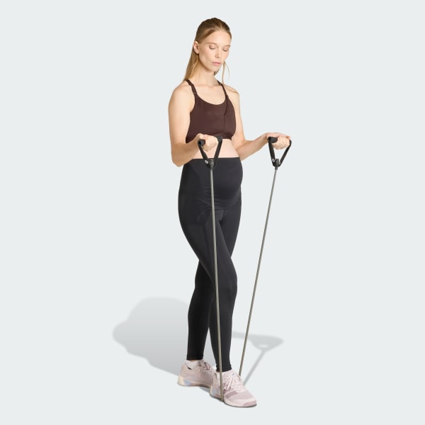 Schwarz Optime Essentials Workout Umstands-Leggings in voller Länge