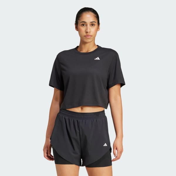 Black Train Essentials Boxy Workout Tee
