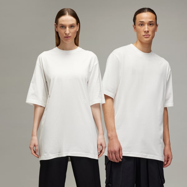 สีขาว เสื้อยืดแขนสั้นทรงบ็อกซี Y-3