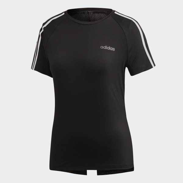 adidas design 2 move 3 stripes training top black white