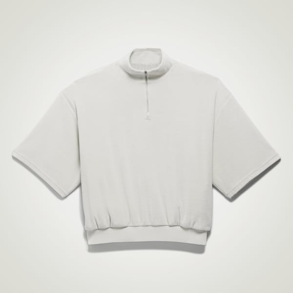 Gra adidas Basketball Velour 1/2 Zip Sweatshirt