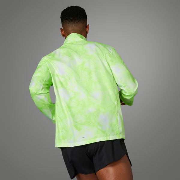 Hvit Own the Run Allover Print jakke