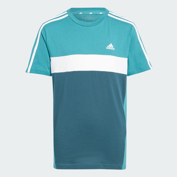 Turquesa Playera Tiberio 3 Franjas Colorblock de Algodón para Niños 