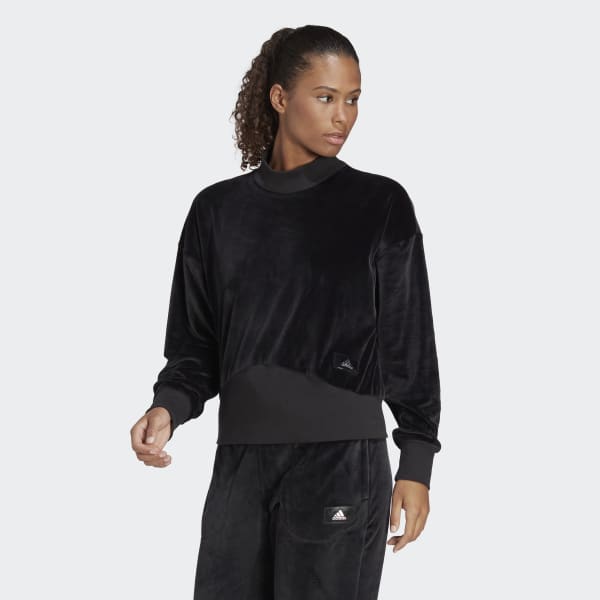 Μαύρο Holidayz Cozy Velour Sweatshirt