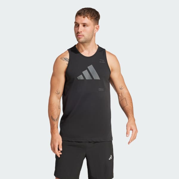 Camiseta sin Mangas Estampada All-Gym Category Negro adidas