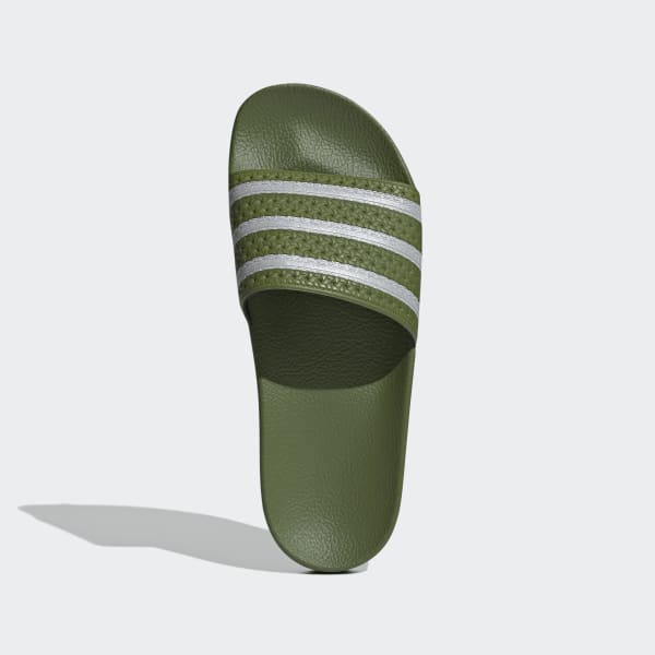 khaki green adidas sliders