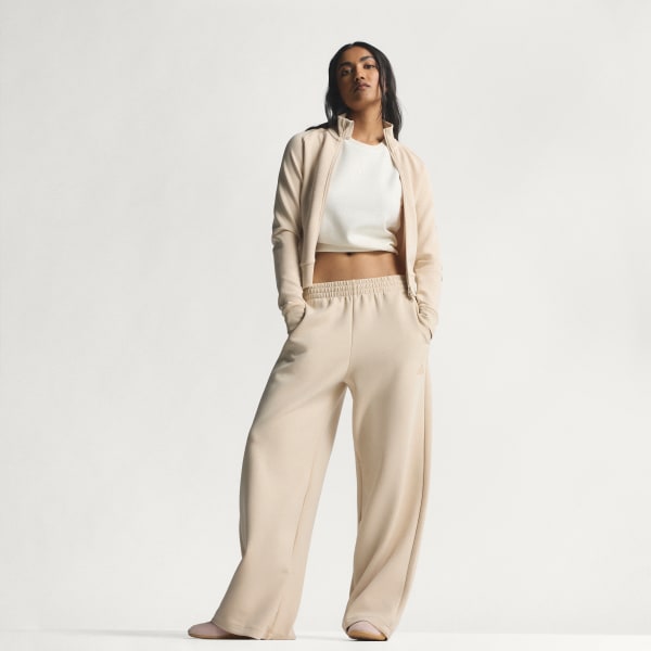 adidas SOFT LUX STRAIGHT LEG PANTS - Beige | Free Shipping with
