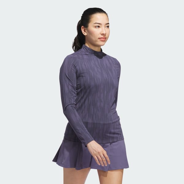 สีม่วง เสื้อคอสูงแขนยาวผ้าแจ็คการ์ด Ultimate365