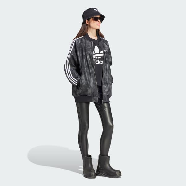 สีดำ เสื้อแทรค adidas Originals Premium Oversize SST Luxe