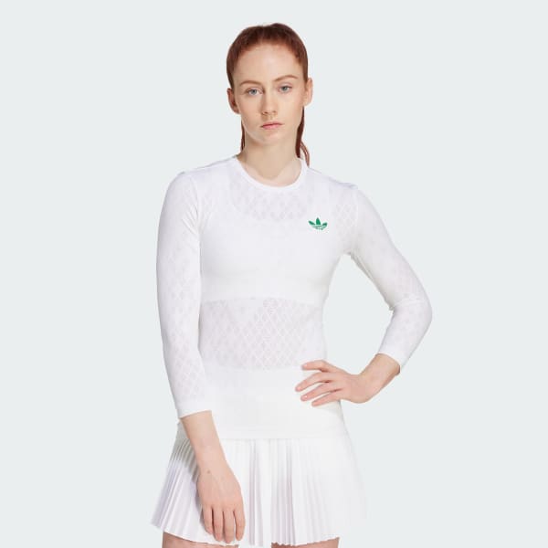 Hvit Tennis Pro Climacool 3/4 Sleeve T-skjorte