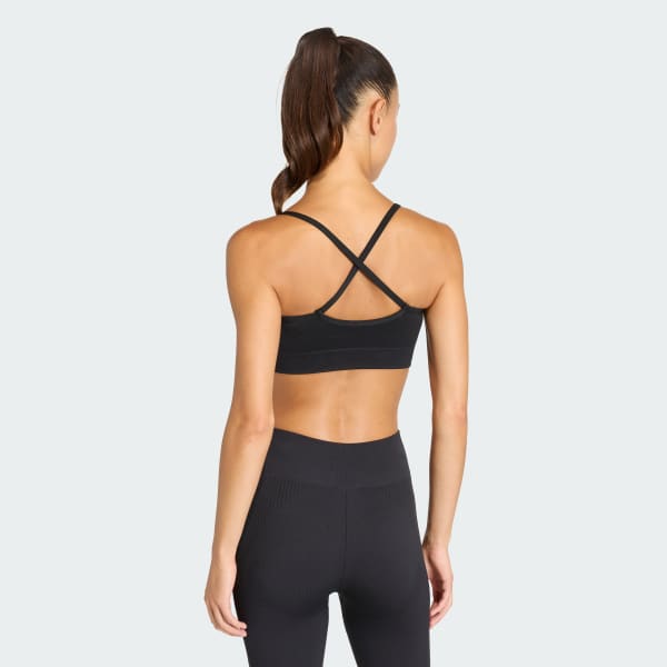 Zwart Workout Essentials Knit Light Support Beha met Cups