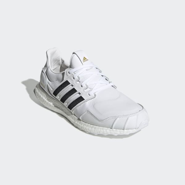 white leather adidas trainers