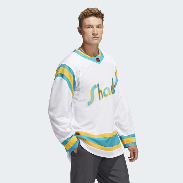 adidas Sharks Authentic Reverse Retro Wordmark Jersey - White, Men's  Hockey