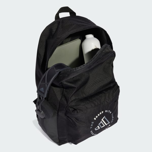 Black Classic Print Backpack