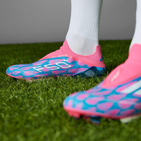F50+ サッカーシューズ 青/ピンク27cm adidas アディダス F50 +FG(ブルー×イエロー×ピンク