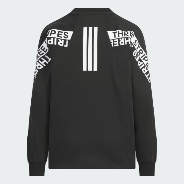 ブラック ワーディングパック ルーズフィット シングルジャージー 長袖Tシャツ キッズ