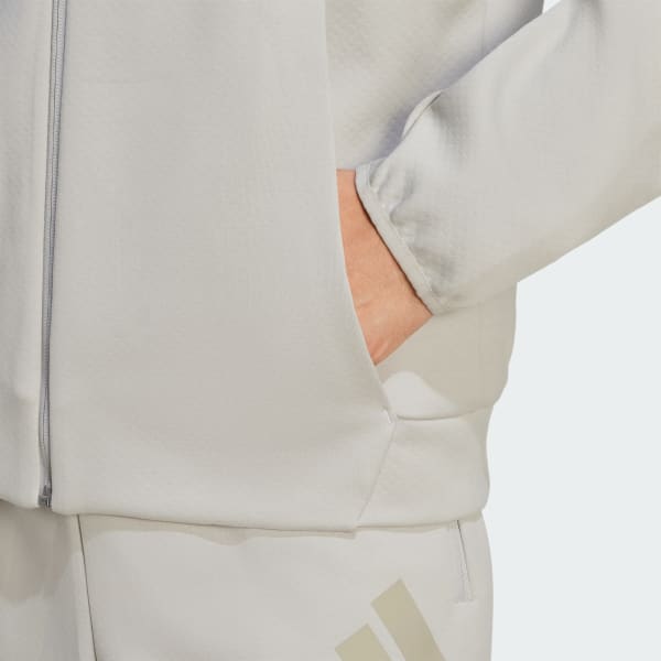 adidas Z.N.E. Full-Zip Hooded Track Jacket - Grey | Free Shipping