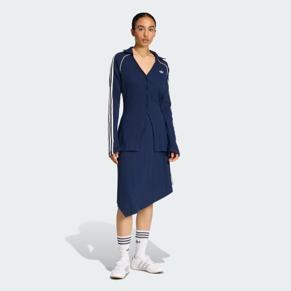 Azul TOP ADIDAS ORIGINALS CIERRE DE BOTÓN WAFFLE