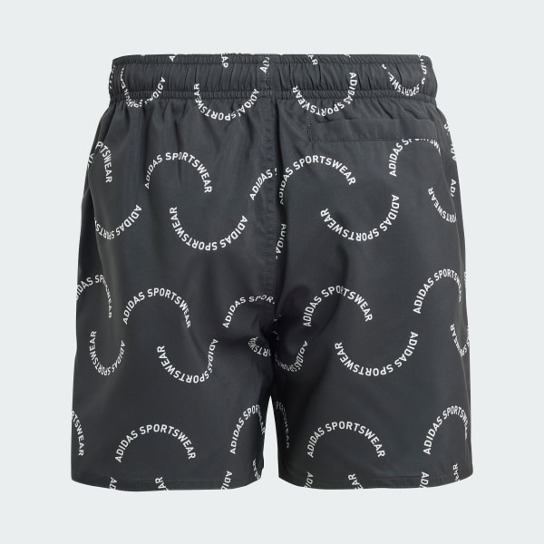 Black Sportswear Wave Print CLX Swim Shorts Kids