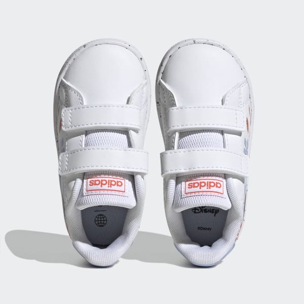 White adidas x Disney Advantage Moana Hook-and-Loop Shoes